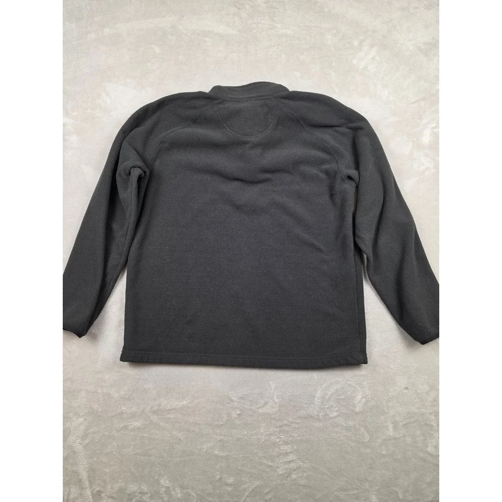 The North Face 1/4 Zip Fleece Pullover Mens Large Black Textured Grid Thermal